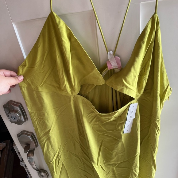 FUTURE COLLECTIVE lime green cut out slip dress with open back - Picture 4 of 9